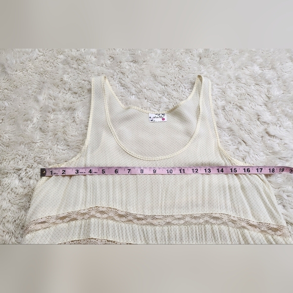 Intimately Free People Voile Lace Trapeze Tunic Slip Mini Dress Sz Small Yellow - Picture 9 of 12